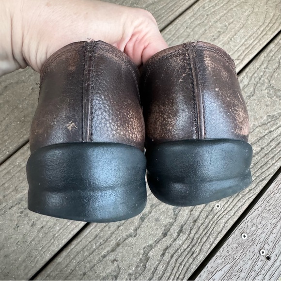 SOLD Birkenstock Footprints Brown Leather Slip On Clogs 39 US 8.5 Comfort Shoes - Picture 6 of 10